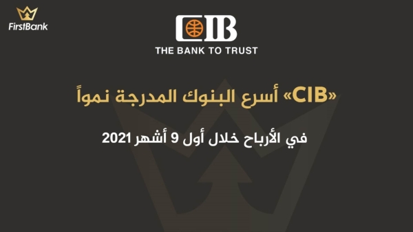 «CIB» أسرع البنوك المدرجة نمواً في الأرباح خلال أول 9 أشهر 2021