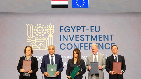 وزيرة التعاون توقع منحة مع الاتحاد الأوروبي بـ56.7 مليون يورو لزيادة السعات التخزينية للقمح والحبوب